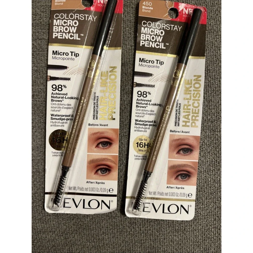 Lot of 2 Revlon Colorstay Micro Brow Pencil 450 Blonde Waterproof Up To 16 Hour